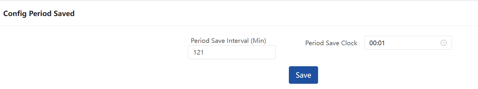 Configuration cycle saving